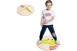 ‎ARK MIIDO Balance Board Kinder, Wackelbrett aus Holz, Gleichgewichtstrainer Balancierbrett Balance Spiel Balance Kissen Balancierbalken Balancieren Kinder
