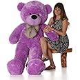 OSJS Toys Very Soft Lovable/Fluffy/SpongyHuggable Cute Teddy Bear with Neck Bow for Girlfriend/Birthday Gift/Boy/Girl/Valentine/Anniversary (Purple, 6 Feet)