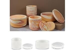 HNLMZ Stampi in Silicone per Resina,2 Pezzi Stampo in Resina da Colata DIY,Stampi in Silicone per Candele con Coperchio per i Lavori di Bricolage