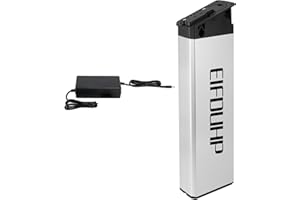 EIFDUHP Batteria Litio Bici Elettrica Pieghevole 36V 17,5Ah con Caricatore, Batteria Ebike Incorporata Rimovibile per Bicicletta Pieghevole 750W-250W (36V 17.5Ah (410x103x43mm))