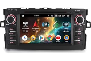 GONFEN Android 16 bilradio 8 Core 4GB+ för Toyota AURIS 2007–2012 navigator trådlöst stöd CarPlay Android automatisk WiFi CD Bluetooth 5.0 CANbus GPS USB DSP DAB+ AM/FM RDS 7 tum IPS pekskärm