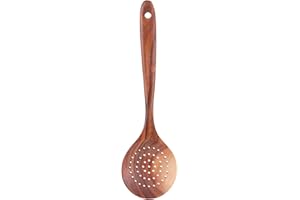 TEROR Slotted Spoon,Slotted Spoon Wooden Long Handle Skimmer Scoop Kitchenware Cooking Kitchen Utensil