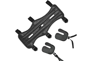MABAHON Archery Armguard Leather Forearm Guard Arm Guards Protector with Archery Finger Tab and Adjustable Buckles for Protecting Arms hands Breathability