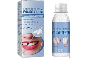 GOKAME Tooth Repair Granules Temporary Tooth Repair Kit, Moldable False Teeth, Teeth Repair Kit, Suitable for Broken Tooth & Gaps (1pcs)