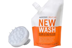 HAIRSTORY New Wash (RICH) Haarreiniger 237 ml + Kopfhaut-Massagebürste - Extra feuchtigkeitsspendende (r) Reiniger & Pflegespülung