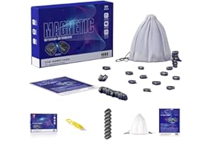 Joyyko Giocattolo Magnetico per Scacchi per Bambini, Gioco di Scacchi Magnetico con Corda da Gioco, Gioco di Scacchi Magnetici, Gioco di Scacchi Magnetici, Gioco di Dama Puzzle, Scacchiera Portatile