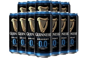 BEER HUNTER Guinness Draught Alcohol Free Stout 440ml Cans (12 Pack) - 0.0% ABV - Alcohol Free Beer Gifts for Men, Birthday Gifts for Men and Women, For Her, Non-Alcoholic Beers and Lagers Offers