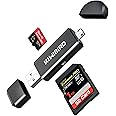 KiwiBird USB 2.0 Memory Card Reader, Micro USB OTG Card Adapter Reader for SD Micro SD, SDHC Micro SDHC, SDXC Micro SDXC, TF, UHS-I Cards Compatible with PCs, Android Phones/Tablets with OTG Function
