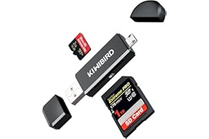 ‎KIWIBIRD KiwiBird SD Micro SD Kartenleser, USB 2.0 Kartenlesegerät, Micro USB OTG Speicherkarten Adapter für SDXC SDHC Micro SDXC Micro SDHC Karten, UHS-I Karte für MACs, Notebooks, Tablets, Android Handy