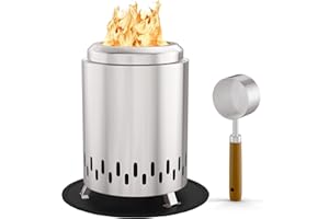 Tectsia Small Tabletop Fire Pit Smokeless, 5.5 in Mini Table Top Firepit Protable with Folding Stand and Travel Bag, Made of 304 Stainless Steel, Fueled by Pellets or Wood on Indoor and Outdoor