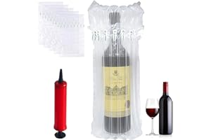 CTCEHL Weinflaschenschutz,10 Stück Weinflaschenschutz Aufblasbare Luftsäule,Luftsäulenkissenbeutel,flaschenverpackung,mit Mehrwegpumpe,für eine sichere Verpackung und einen sicheren Transport