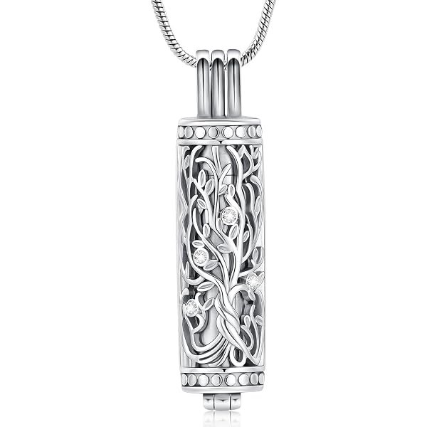 Pendentif Capsule Urne Crématoire En Acier Inoxydable - Bijou Mémorial Pour Cendres, Fleurs Ou Huiles Essentielles