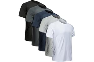 YOIOWVY Sport T Shirts Herren 1/3/5/7Per Pack Kurzarm Herren Atmungsaktiv Funktionsshirt Schnelltrocknend Sportshirts Running Gym Shirts