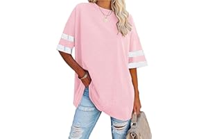 Famulily Women's Casual Round Neck Half Sleeve T Shirt Ladies Comfy Oversized Baseball Tshirts Color Block Tunic Tops