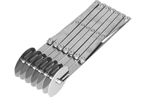 GZD Rullo per Pasta, tagliapasta Taglio preciso in Acciaio Inossidabile Multi Ruota per Cucina per Professionisti per Dilettanti(Sette coltelli tondi)