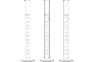 Labasics 3-Pack Borosilicate Glass 10 ml Heavy Wall Graduated Cylinder Measuring Cylinder