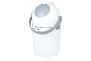 Nattou Cubo de pañales Dropy, antiolor, fácil de abrir con una mano, 49,5 x 28 cm, polipropileno/ABS, blanco