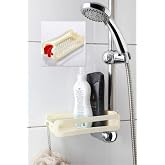 Vivart &Ouml;zel Tasarım Banyo D&uuml;zenleyici Şampuanlık Sabunluk &ndash; Vakumlu Evye D&uuml;zenleyici Organizer Banyo Rafı Krem Tek Ebat