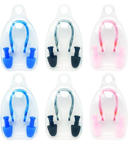 Lot De 6 Pince-nez En Silicone SAIIURV – Avec étui, Pour Natation Et Sports Aquatiques