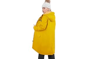 rhythm of the rain Regenmantel Damen Wasserdicht Regenjacke Winterjacke Damen Lang Wintermantel Warm Gefütterte Friesennerz Übergangsjacke Herbst Softshelljacke mit Kapuze Windbreaker Parka Winter