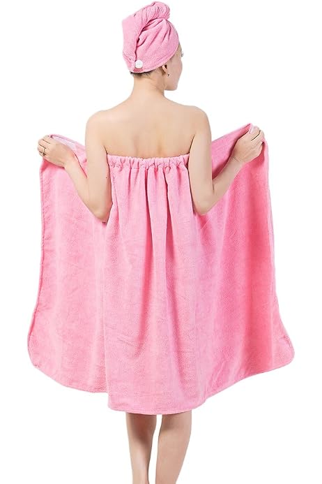Peignoir Femme Efforest - Léger Et Absorbant | Boutons Pression Réglables | Pour Plage/Spa/Sauna