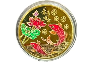 YIQILAFADA Good Luck Koi Fish Lotus to Wish You More Than Need Every Year - Bring Good Fortune