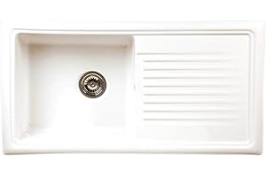 Reginox RL304CW 1.0 Bowl White Ceramic Reversible Kitchen Sink & Waste