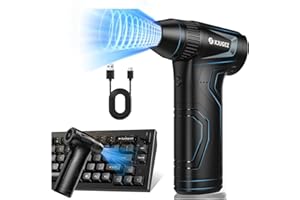 XJUGEZ Soffiatore Aria Compressa Elettrico Potente,4 Velocità Elettrico Rimuovi Polvere Senza Fili,160000RPM Air Duster,come Aria Compressa Spray Pulizia PC&Bomboletta Aria per Auto,Tastiera,Esterno