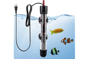 Acboor Riscaldatore Acquario, Riscaldatore per Acquario 25W, Temperatura Regolabile con Termometro per Serbatoi di Pesce e Acquario (20-34 °C)