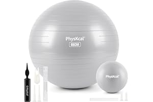 ‎PHYSKCAL PhysKcal Gymnastikball und 23 cm Pilatesball Set, Anti Burst Gymnastikball, Anti-Rutsch-Sitzball, Balanceball, Yogaball für Zuhause, Fitnessstudio und Büro