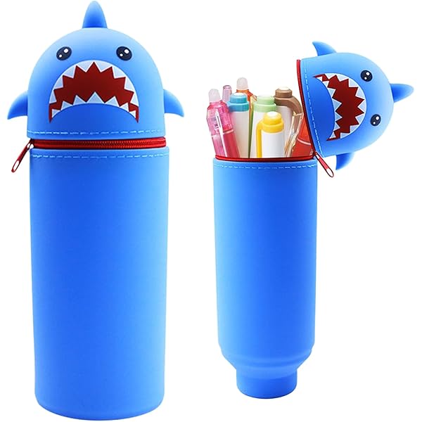 FRPABCF Trousse Ecole 2 En 1 En Silicone Souple Kawaii, Porte
