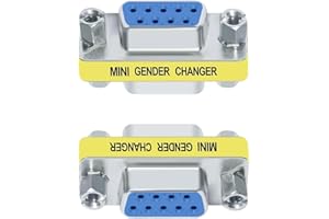 TECHZOCO Adaptateur RS232 DB9 femelle vers femelle, coupleur DB9, adaptateur de changeur de genre RS-232 - RS-485 - TTL - DB9, connecteur série femelle à femelle, RS232 Plug 9 broches, femelle vers