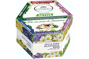 L'Angelica, Cofanetto Tisane Calde, Tisane Funzionali Active, Idea Regalo, Ventre Piatto, Dopo Pasto, Giusta Regola, Calma Colon, Della Sera Rilassante, Sollievo Stomaco, 60 Filtri