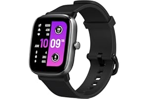 Amazfit Smartwatch GTS 2 Mini Fitness zegarek 1,55 cala wyświetlacz AMOLED, monitorowanie aktywności GPS, Alexa, 5 ATM, monitorowanie tętna, SpO2 dla kobiet i mężczyzn, Czarny