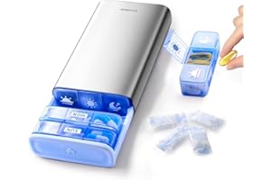 Vaydeer Pilloliera Settimanale 7 Giorni con 3 Scomparti al Giorno – Portapillole Grande con Guscio in Metallo, Protezione Doppia e Anti-Umidità – Scatola Medicinali BPA Free, Compatta e da Viaggio per