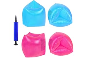 HMM 2 Pairs Inflatable Swimming Armbands Float Swimming Wings for Children and Adults (Blue and Pink)
