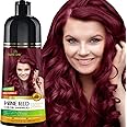 Herbishh Hair Color Shampoo for Gray Hair–Hair Dye Shampoo–Colors Hair in Minutes–Long lasting colour–500 ML–3-In-1 Hair Color–Ammonia-Free (Wine Red, 500 Ml)