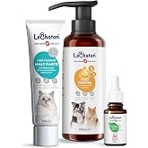 Kedi T&uuml;y D&ouml;k&uuml;m D&ouml;k&uuml;lmesi &Ouml;nleyici Engelleyici T&uuml;y Sağlığı Destekleyici Set, Malt Paste, Balık Yağı (Omega 3-6) ve Plus B T&uuml;y 