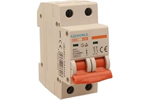 ZOREI Interruptor automático de 2 polos de 220 V, 220 V, 2 módulos DIN, disponible en 6 A, 10 A, 16 A, 20 A, 25 A, 40 A (2P 20 A)