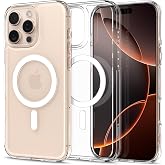 Spigen iPhone 16 Pro ile Uyumlu MagSafe Kılıf Ultra Hybrid Mag Fit Sararmaya Dayanıklı Beyaz Şeffaf Kapak - ACS08129 (Spigen 