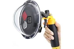 GEPULY Porta a cupola per GoPro Hero 12 11 10 9 nero, lente a cupola con custodia impermeabile subacquea, grilletto, impugnatura galleggiante, filtro rosso commutabile integrato e filtro macro HD 10x