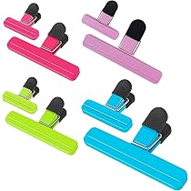 5 Clip Per Sacchetti Alimentari In Acciaio Inox Con Guarnizione Silicone – Colorate, Riutilizzabili, Multiuso (8x6,5cm) - 2