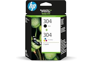 HP 304 3JB05AE - Pack de 2 Cartuchos de Tinta Originales Negro y Tricolor, compatible con impresoras de inyección de tinta HP DeskJet 2620, 2630, 3720, 3730, 3750, 3760, HP Envy 5010, 5020, 5030