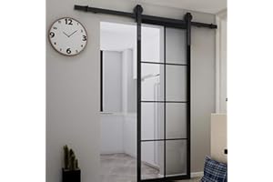 meihe Ferramenta - Kit di guide per porta scorrevole e porta di grondaia/porta scorrevole/gancio a forma di stella (200 cm)