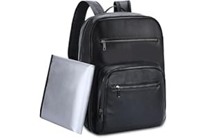 VASCHY Mochila de Pañales, Mochila Bebé Mochila Carro Bebé con Cambiador Grande Bolsas Multifuncionales de Cuero, Bolsillos Aislados y Funda Acolchada para Portátil, Mochila para Mamá y Papá Negro