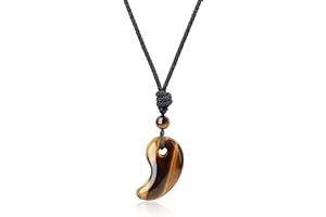 COAI Collier Réglable Pendentif Pierre Magatama Unisexe