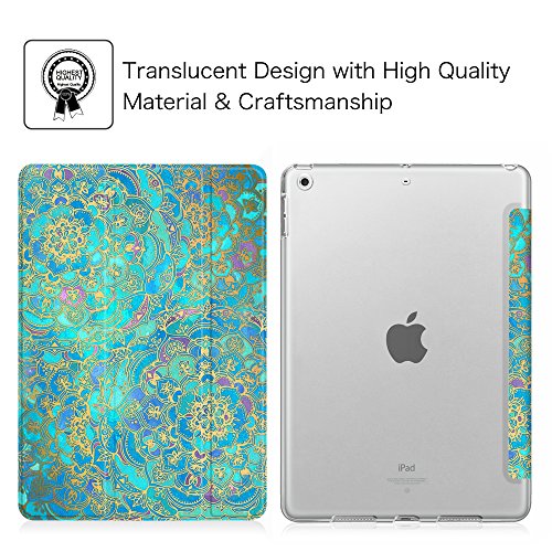 Fintie iPad 9.7 Zoll 2017 Hülle – Ultra Slim Superleicht Schutzhülle mit Lichtdurchlässig Rückseite Abdeckung Smart Cover Case Tasche mit Auto Schlaf / Wach und Standfunktion für Apple iPad 2017 Neue Modell, Jade - 2