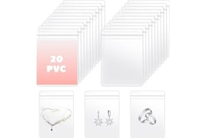 Ouligay 20 st PVC genomskinliga smyckesväskor små plastsmycken förvaringspåse anti-fläckar, transparent smyckesorganisering blixtlåsväska för ringar örhängen armband smycken packpåsar