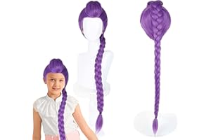CIYIN Parrucca Cosplay Anime, Parrucca Kpop per Halloween, in Fibra Sintetica Regolabile e Resistente al Calore (Purple braid)