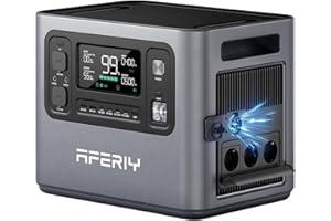 AFERIY P280 - Estación eléctrica portátil 2800 W, batería nómada 2048 Wh extensible a 10,24 kWh, carga rápida 1,5 H, 220 V-240 V, generador eléctrico para uso doméstico, autocaravana, fallo de